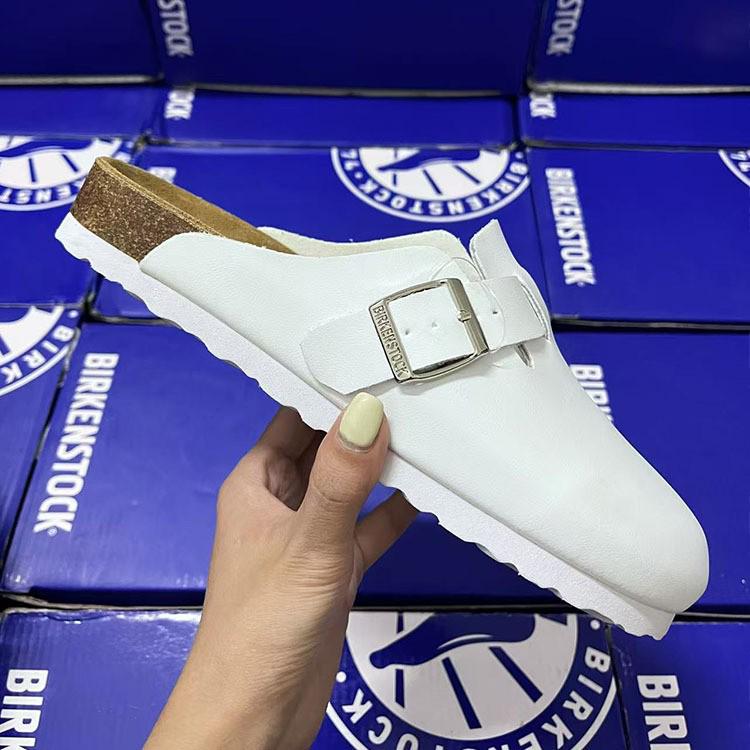 Унисекс BK Натуральная кожа Birkenstock Закрытый носок Ретро Мюли на пробковой подошве – Удобные и Универсальные.