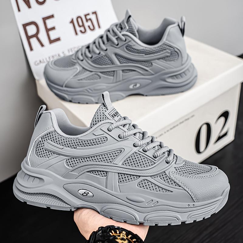 New Fashion Men 's Four Seasons Comfortable Thick Sole Shoes Students BoysTrending Soft Sole Breathable Casual Running Sneakers