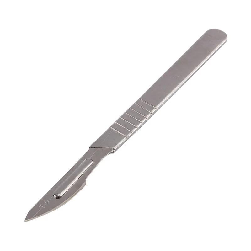 10 шт., хирургические лезвия для скальпеля из углеродистой стали, долото, инструмент для рассечения печатных плат + 1 шт., ручка