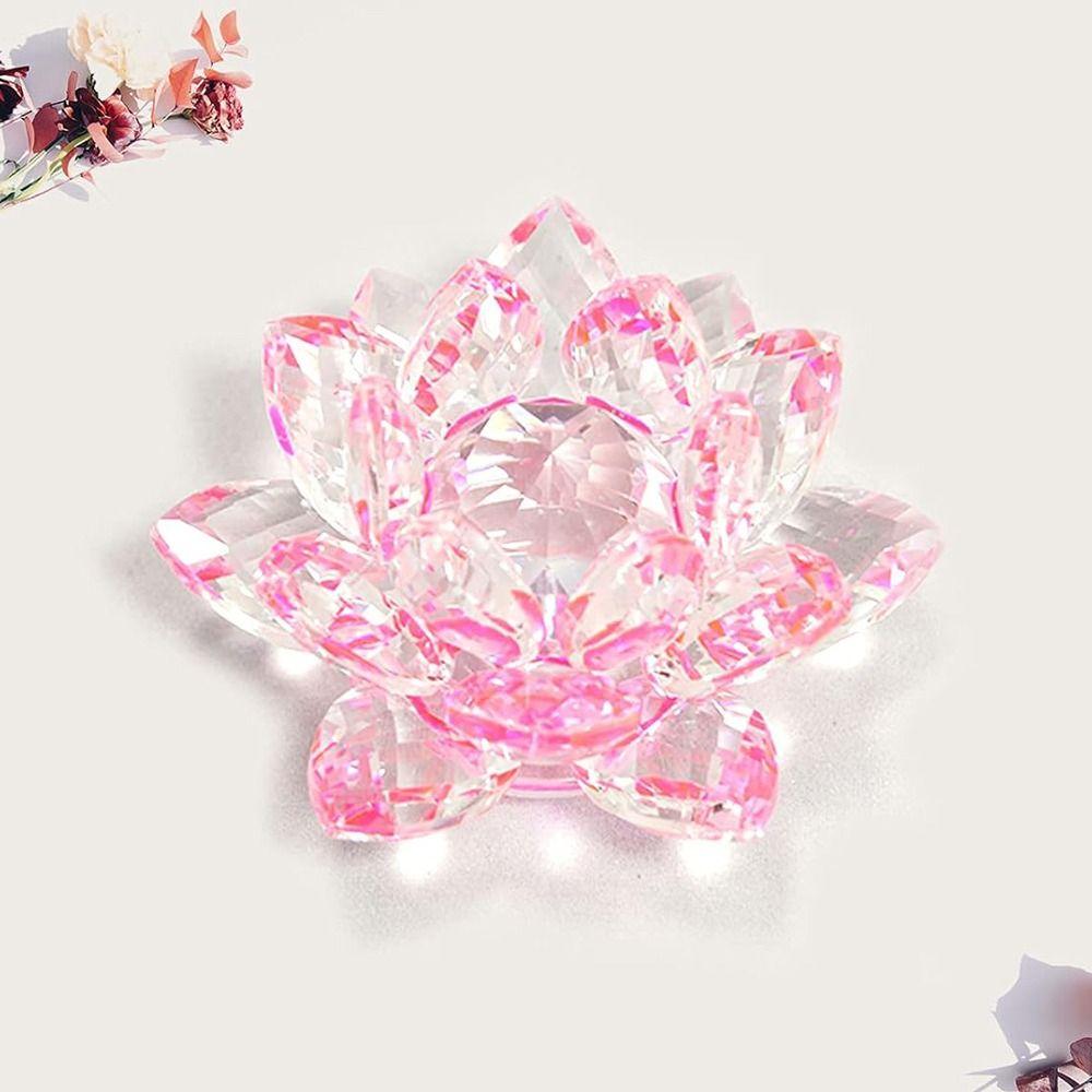 Нескользящий хрустальный цветок лотоса 3 фута стеклянный лотос фэн-шуй декор хрустальный цветок статуэтка для офиса