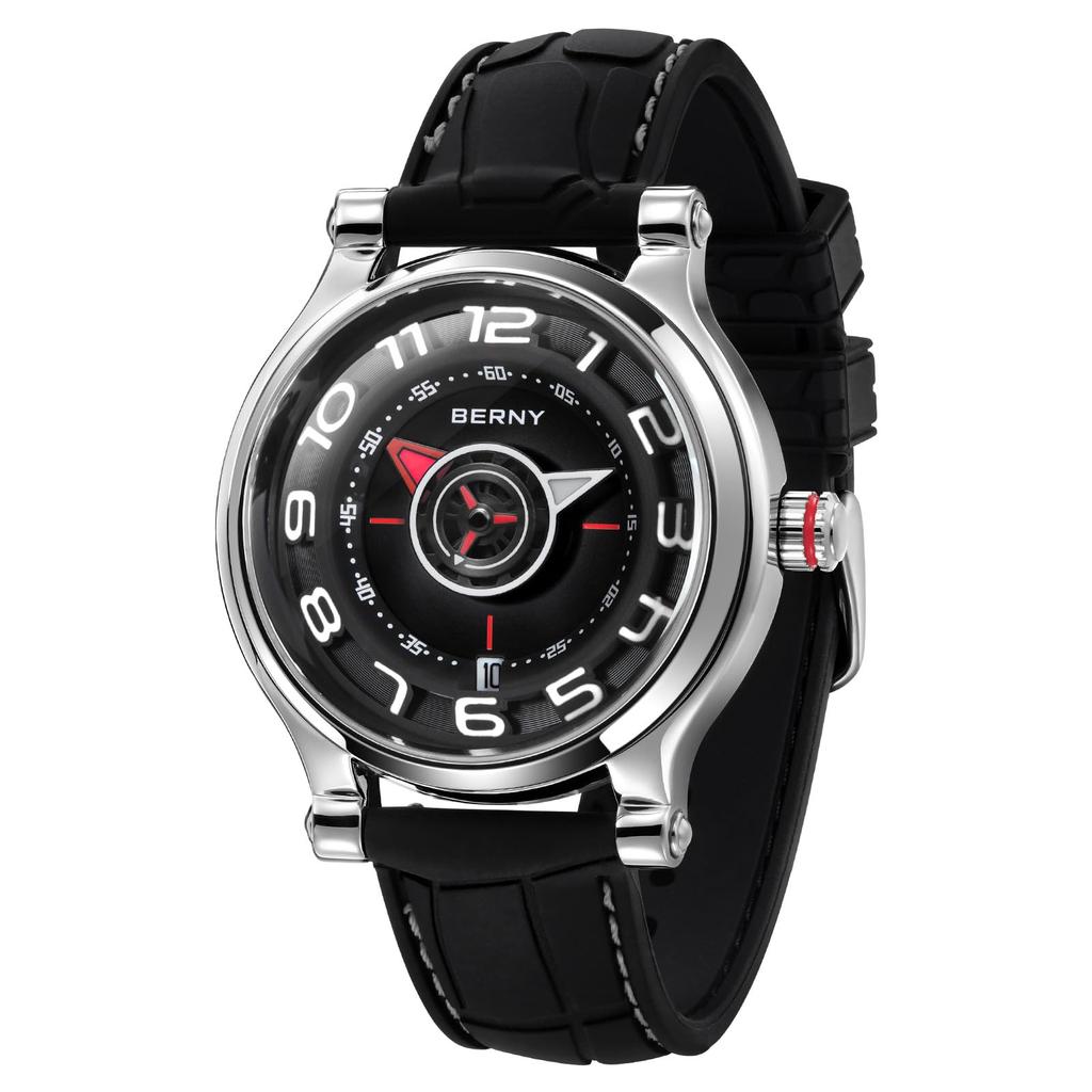 BERNY Watch Mechanical Watch Watch Автоматические и ручные часы Miyota 8215 Многофункциональный календарь Светящиеся стрелки Выставочная задняя крышка 5ATM