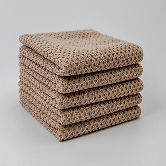 5Pcs Microfiber Dishcloths Absorbent Rag Kitchen for Washing Dishes Cleaning Cloth Textured Reusable Wiping Glassware