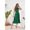 Tie High Waist Pressure Pleated Sleeveless Summer Casual Vacation Travel Dresses