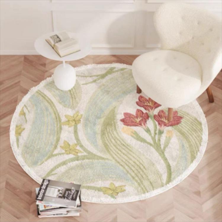 Circular Living Room Flower Shaped Carpet Bedroom Bedside Sofa Coffee Table Computer Chair Anti Slip and Wear-resistant