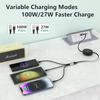 [100W 2025 New Edition] 3in2 Retractable Charging Cable 100W PD compatible/Charging 3 Devices Simultaneously 3 In 2 Charging Cord PD3.0/QC3.0 Super