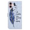 For iPhone 16 Plus Case Stand Card Holder Leather Phone Cover 3D Creative Pattern Design