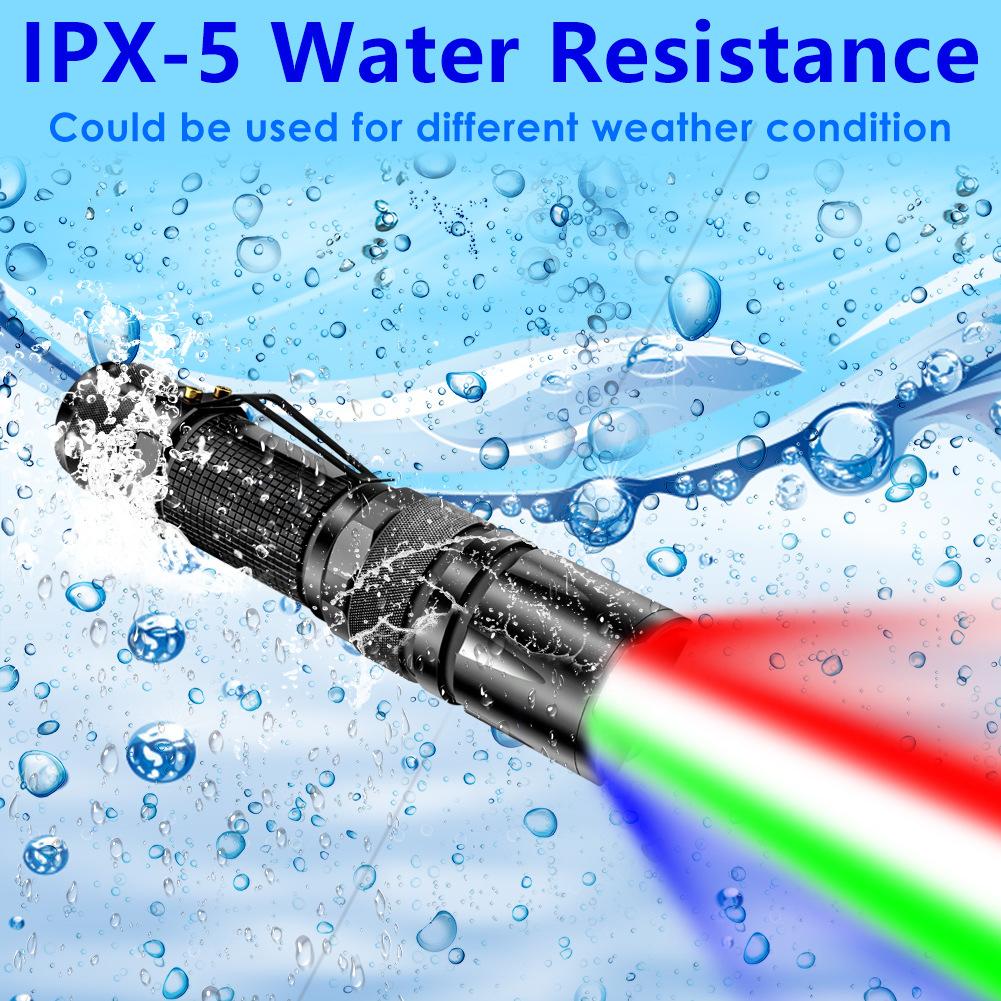 Мощный светодиодный фонарик с зумом, несколько цветов, перезаряжаемая батарея, со светящейся палочкой, для рыбалки, кемпинга, вечеринки, работы, аварийный свет