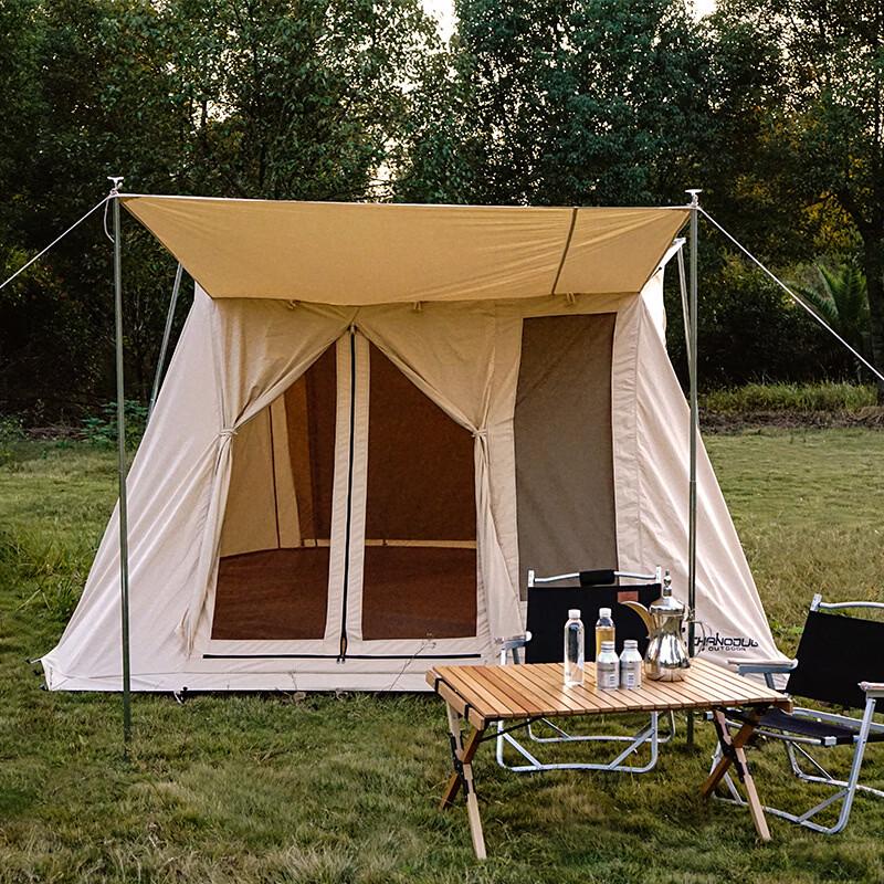 ZISIZ Large Canvas Camping Cabin Tent