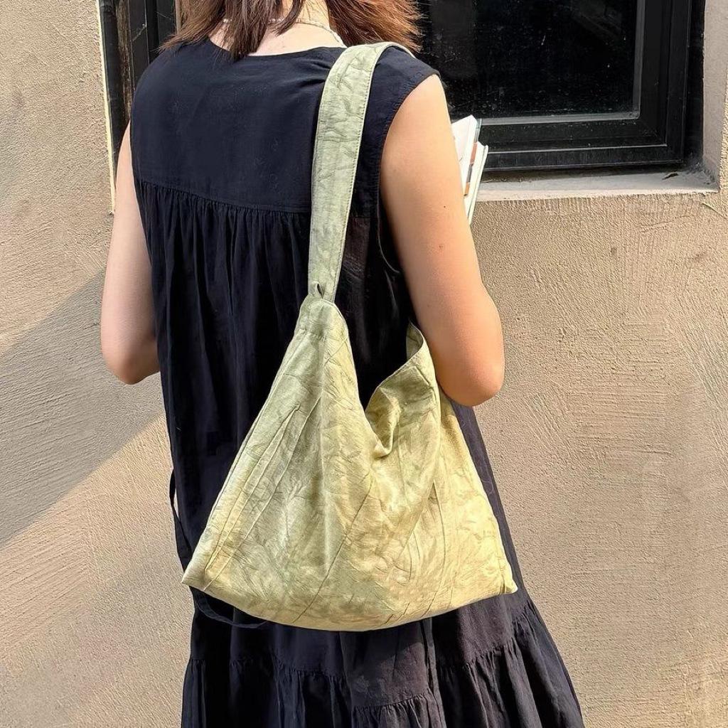 Новая китайская ретро жаккардовая сумка через плечо нишевая бисерная повседневная сумка-тоут универсальная холщовая сумка подмышкой