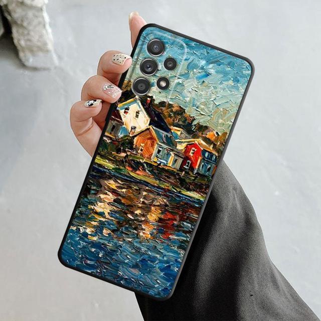 Чехол для Samsung Galaxy A14 A73 A53 A71 A51 A31 A33 A22 A12 A21s A13 A32 A52s A72 A52 A23 Эйфелева башня Искусство живописи пейзажей