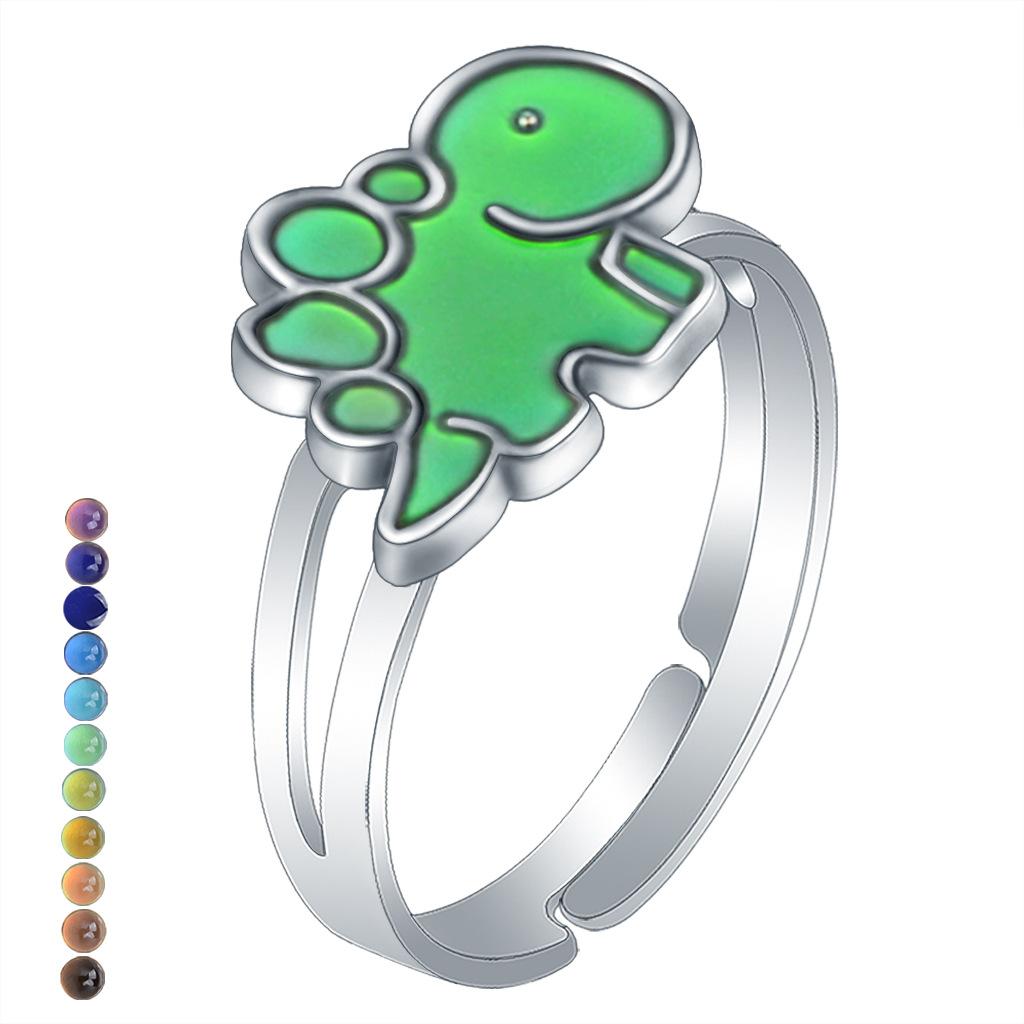 1Pcs Fashion Ring Simple Children's Princess Cartoon Cute Animal Temperature Change Ring