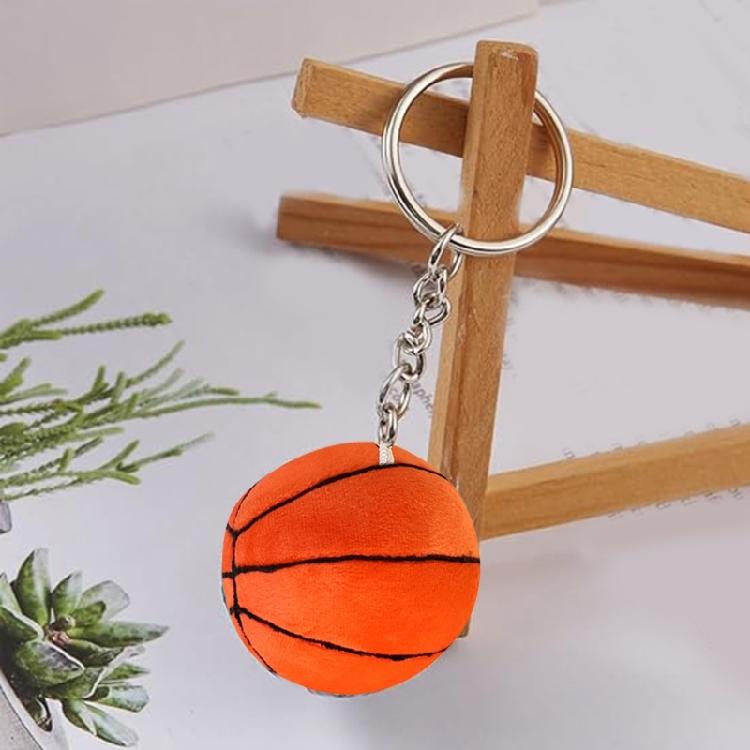 Simple Plush Football/Basketball Charm Keychains Sweet Cool Ornament Bag Pendant Car Keyring Haning Decoration