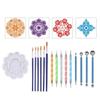 Набор инструментов для точечной росписи мандалы, межграничный, с полыми шаблонами для росписи камней и разноцветными точечными ручками