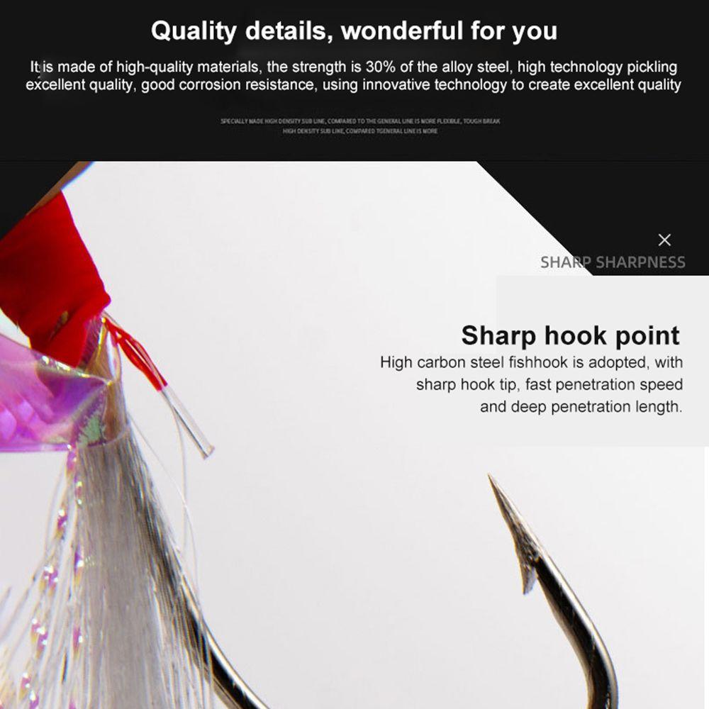 Crystal Barbed Bait Hooks Mackerel Feathers Mackerel Barbed Hook Bass Cod Lures Sea Fishing Rigs