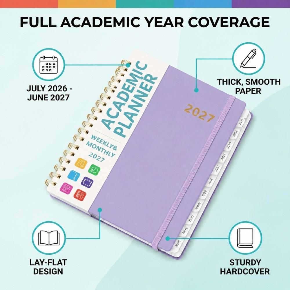 A5 Hard Cover Weekly Monthly Agenda A5 Size Coil Notebook Portable Yearly Planner Daily Schedule