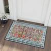 Teal Area Rug Small Rugs Boho Machine Washable Rugs Non Slip for Entryway Kitchen Bathroom Bedroom Vintage Soft Low-Pile Blue Flowers Colorful