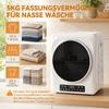 Компактная сушильная машина с вентиляцией 1000 Вт с режимами Extra-Dry и ECO, таймером и настройками температуры, белая