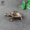 Статуэтка черепахи из цельной меди Настольные украшения Винтажные латунные фигурки черепах Модель игрушки Аксессуары для домашнего декора Чайный питомец