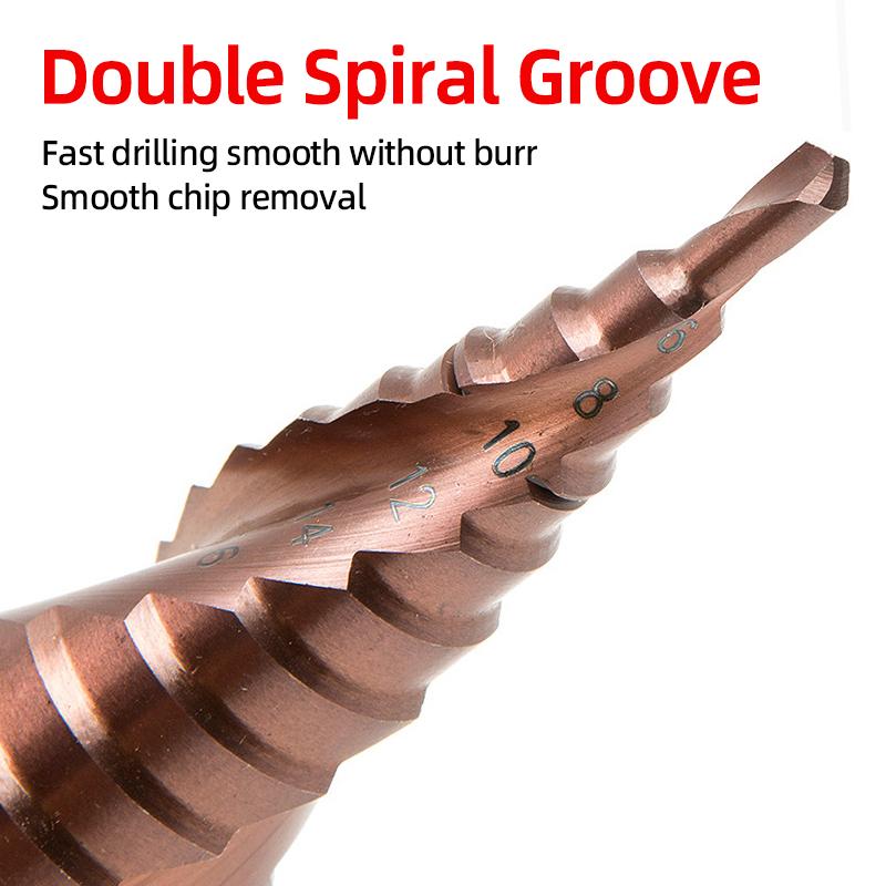 HSS Титановое ступенчатое сверло Кобальтовое 4-32мм Спиральная Прямая канавка 1/4 Шестигранник Дерево Металл Резак для отверстий Коническое ступенчатое сверло Конусные инструменты