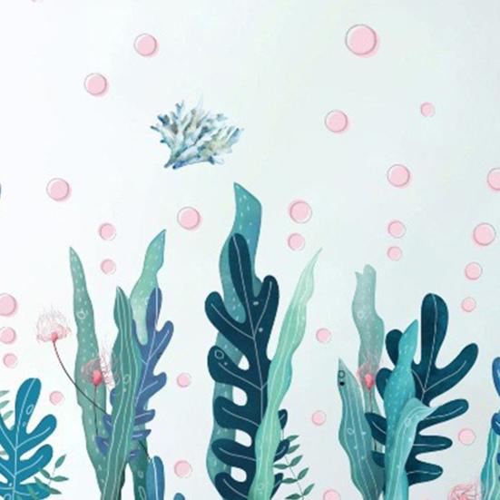 1/4 шт. стикер на стену тема подводного мира морская трава пузырь черепаха морской конек ПВХ украшение для гостиной спальни настенная художественная наклейка товары для дома