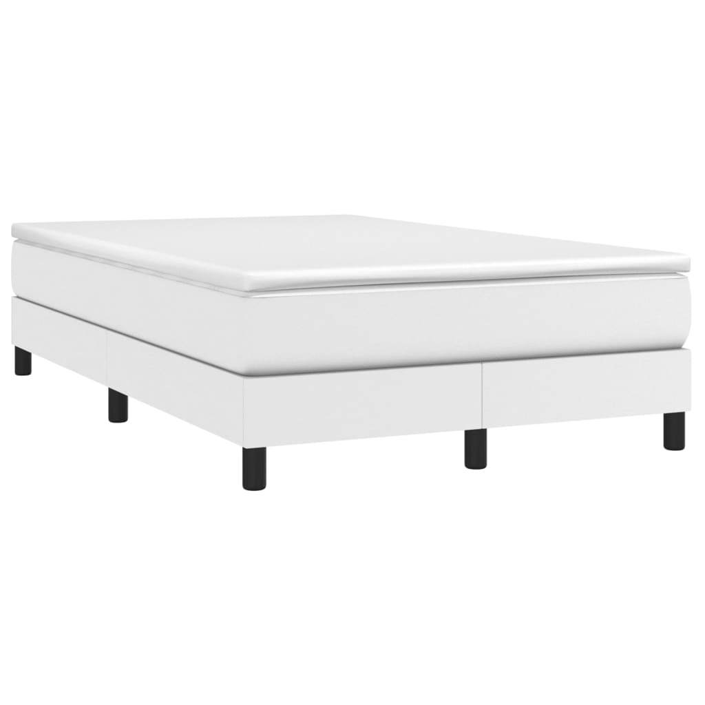 Box Spring Bed Frame White 120 x 200 cm Faux Leather