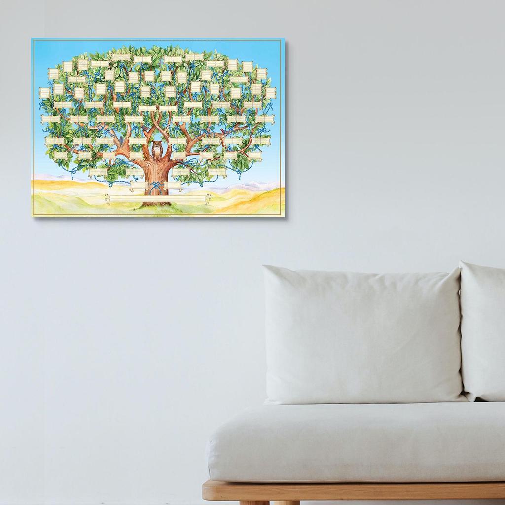 Плакат «Генеалогическое древо 6 поколений», холст, заполняемая схема генеалогического древа, генеалогическое древо, подвесные настенные наклейки, украшение для дома