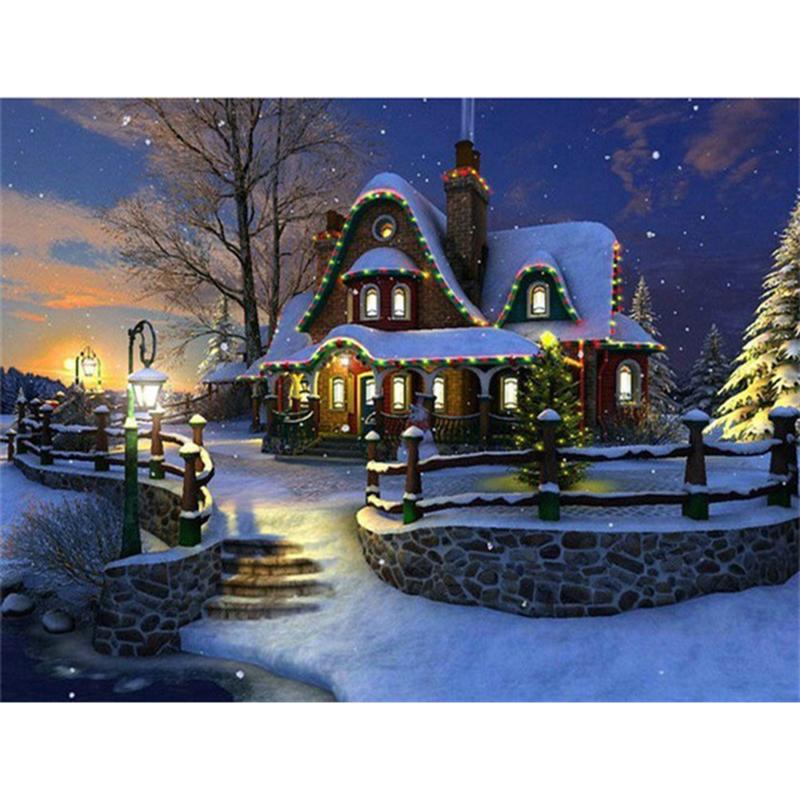 Winter Snow Landscape DIY 5D Diamond Painting Full Round Resin Diamond Embroidery Rhinestones Mosaic Cross Stitch Home Decor