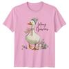 Merry Goosmas Рождественский Гусь Праздничная Унисекс Футболка Унисекс Футболка Графический Топ