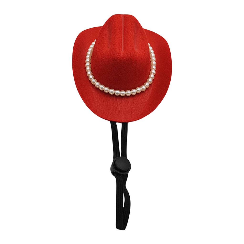 Хэллоуин Костюм для питомца Шляпа для Собак Кошек Элегантная Ковбойская Шляпа Головной убор Принадлежность для дня рождения питомца Шляпа для собаки с жемчужной цепочкой