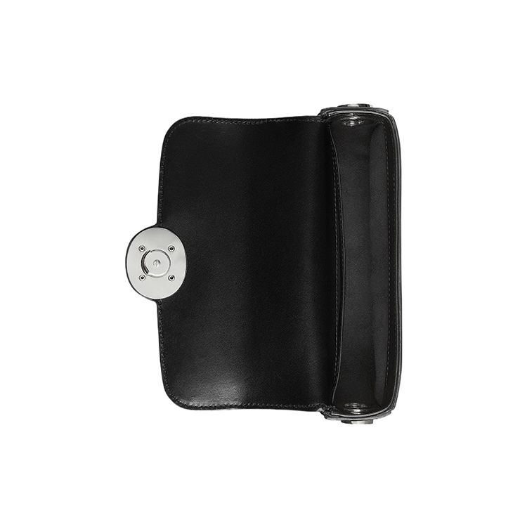 Gucci Petite GG Double G Logo Detachable Chain Push Lock Closure Leather Handbag Mini Women handbag Black 760194-AABSG-1000