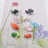 9pcs Resin Goldfish Shark Marine Animal Series Ornament Pendant DIY Handmade Earrings Keychain Accessories