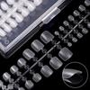 240/504 Pcs DIY Pedicure Patches Square Toe Nail Tip Press On Full Cover False Toenail Extension Kit Clear Matte Fake Nails