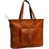 18.5-inch Large Leather Tote Bag Brown Vintage Laptop Genuine Handmade Shopper Shoulder Handbag Purse for Women