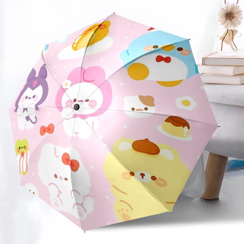 1pc Cute Kawaii Animal Print Umbrella - Automatic Opening & Closing, Foldable Design, Outdoor Use, Festival Gift for Fans, Travel, Daily Use.Q049