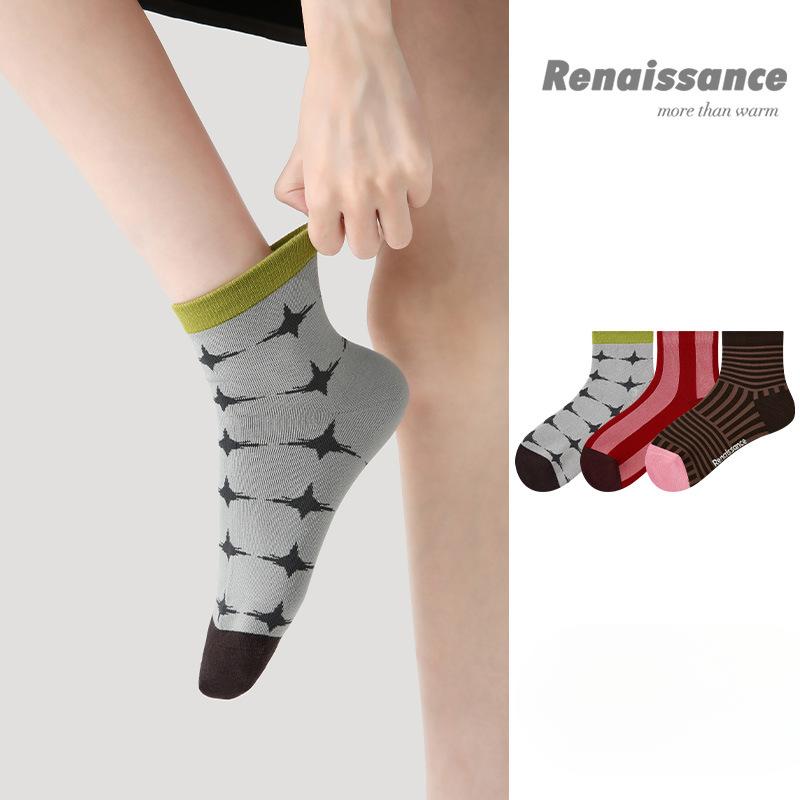 3 пары женских летних тонких дышащих носков с геометрическим дизайном в полоску, низкие