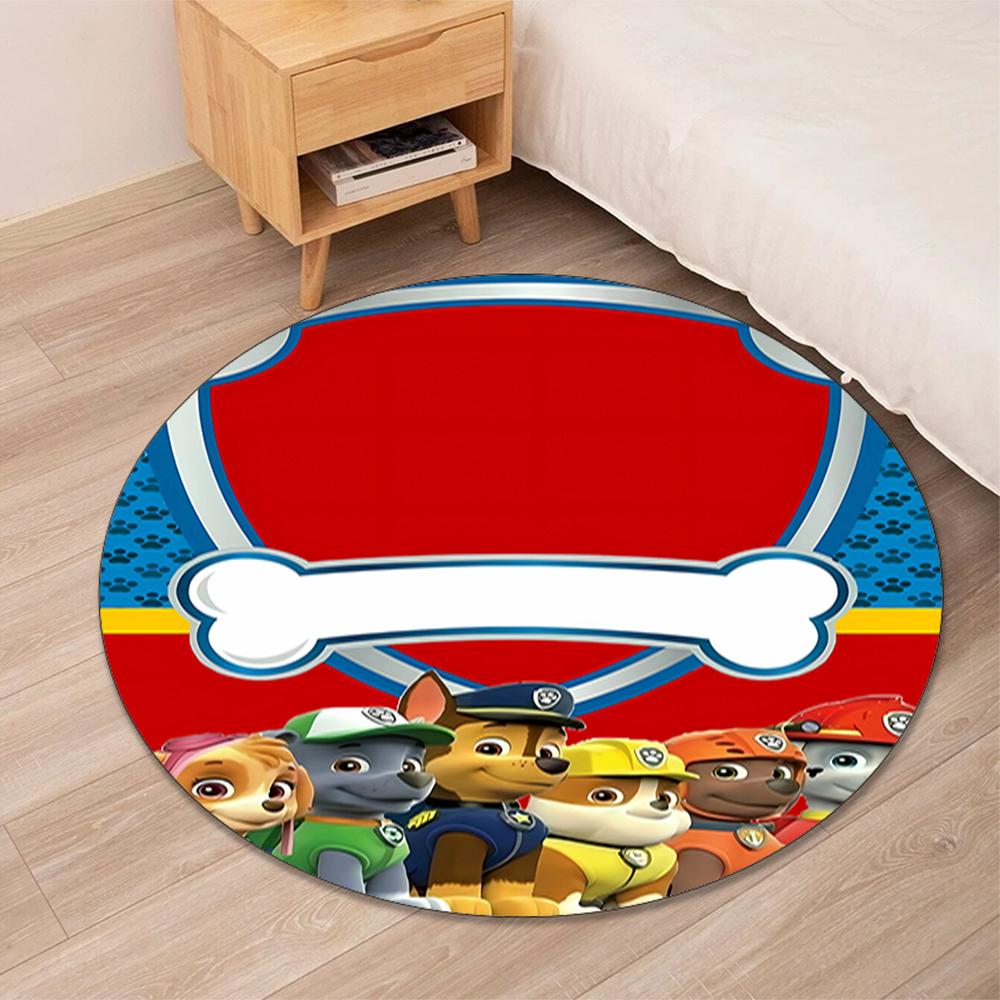 PAW Patrol Printed Round Rug Carpet Chair Rug Area Rug Entryway Doormats,for Office Chair Living Room Bedroom Kitchen Room.