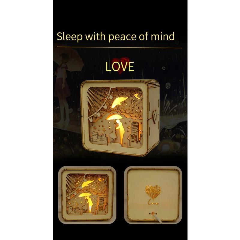 3D Деревянный пазл Ночной светильник, Деревянные пазлы для взрослых, Прикроватная лампа, DIY 3D Деревянные пазлы Светодиодная лампа, Креативные подарки для семьи и друзей