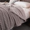 Grey Striped Blanket Thickened Milk Velvet Soft Bedspread Warm For Office Sofa Bed Household Car Air Conditioning Chair Blanket