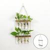 Wall Hanging Planter Terrarium with Wooden Stand, Flower Vase Glass Propagator for