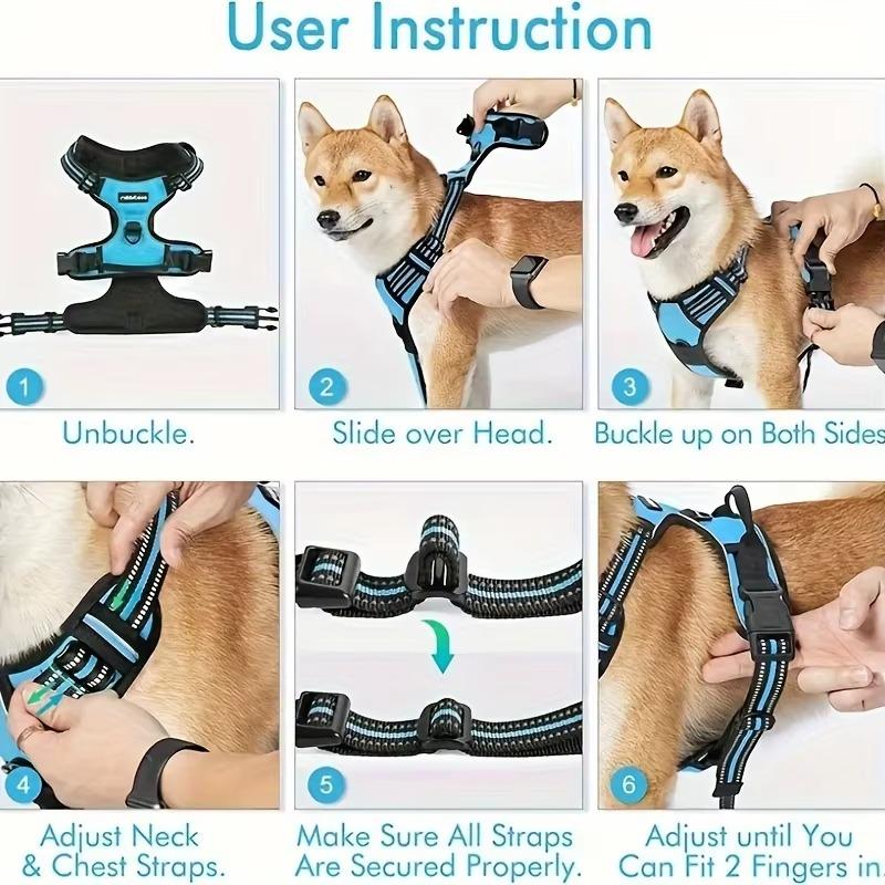 Шлейка для собак, не требующая усилий, дышащая, светоотражающая, жилет для собак с ручкой для маленьких и больших собак, принадлежности для тренировок на свежем воздухе