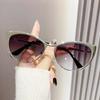 Retro Gold Triangular Cat Flat Glasses Anti-blue Glasses