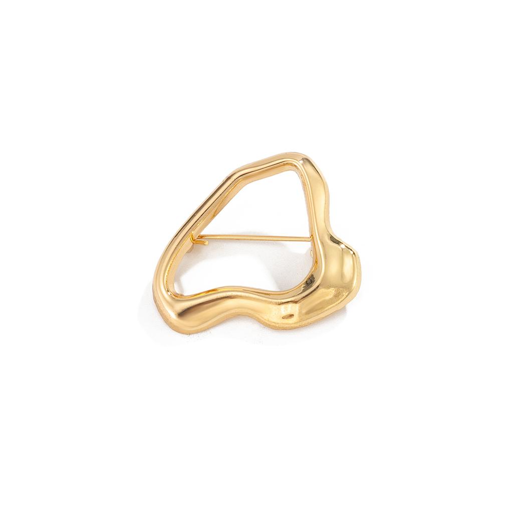 Ingemak Unique Irregular Hollow Geometry Brooches for Women Minimalism Gold Color Metal Shirt Collar Lapel Suit Pin Accessories