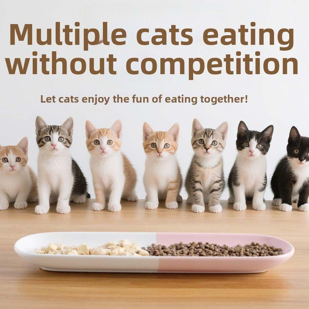 Long Pet Drinking Eating Feeder Ceramic Dog Food Water Container Cats Feeder Basin Home