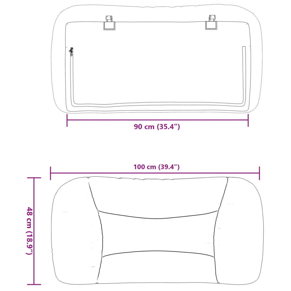 Headboard Cushion Hvar Cream 90 cm Fabric