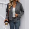 Кардиган Новая Осень Женский Текстурный Стойка Воротник Длинный Рукав Куртка
