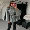 Женский плащ однобортный с рукавом «летучая мышь», тонкие новые пальто, повседневные свободные, офисные, женские, шикарные, элегантные, осенние, однотонные, модные куртки