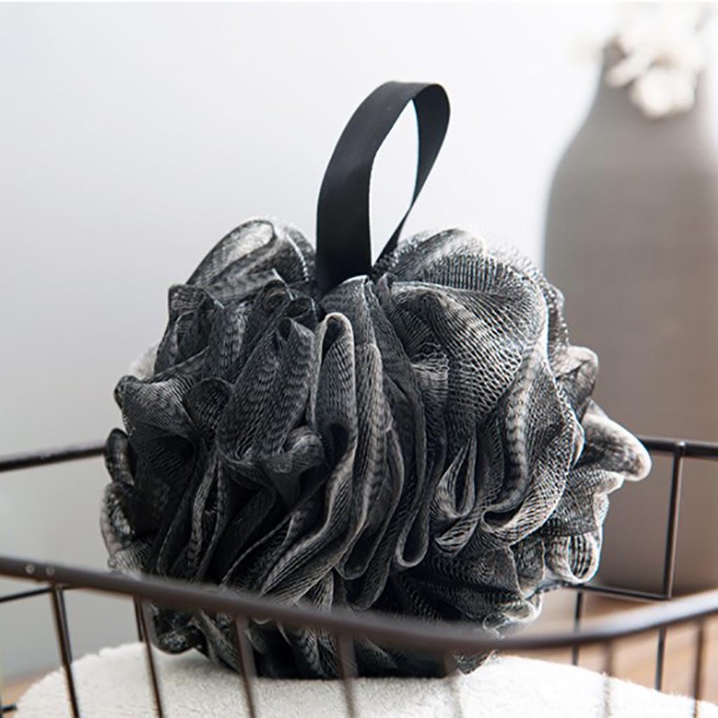 (Никита) Губка для душа для ванны Отшелушивающая сетчатая щетка Губка для душа для ванны Чистая черная