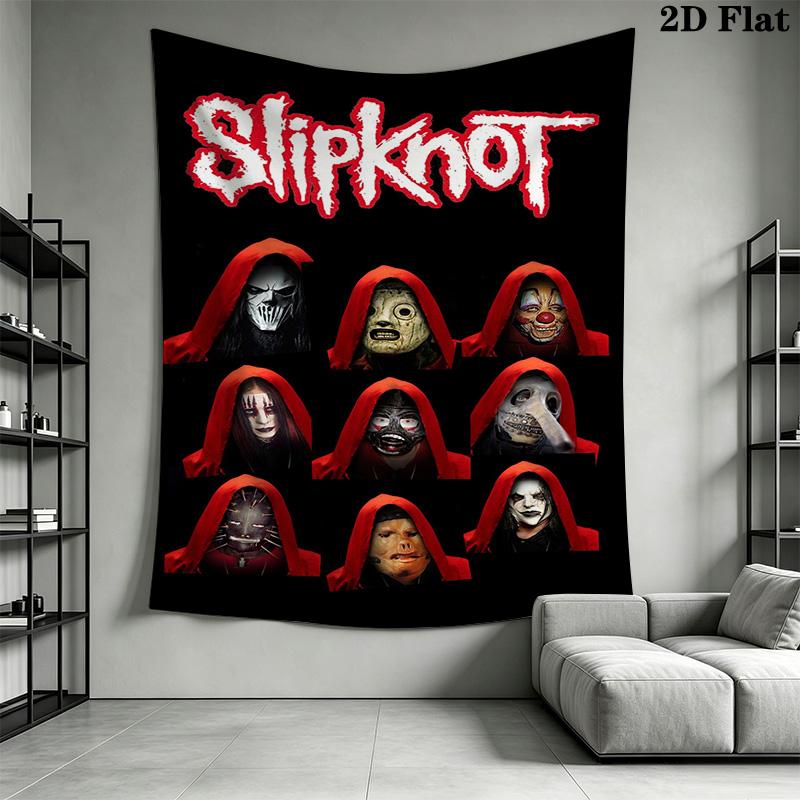 Slipknot Masks Visual Symphony Horror Tapestry Background Cloth Fashion Print Atmospheric Background Cloth Wall Covering Decoration
