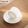 250ml Pure White Porcelain Coffee Cup Latte Cereal Mug Set Afternoon Tea Mug Saucer Cup Kit Couple Handgrip Cups Water Milk Cups
