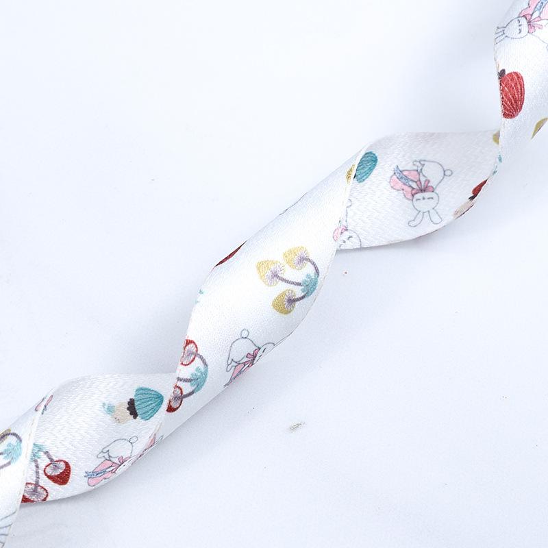 Романтичная и уютная двухсторонняя лента с героями мультфильмов на день рождения, детский день рождения, галстук, торт, заколка для волос в форме сердца для девочек, ювелирные изделия, печать, цветная лента, подарочная упаковка